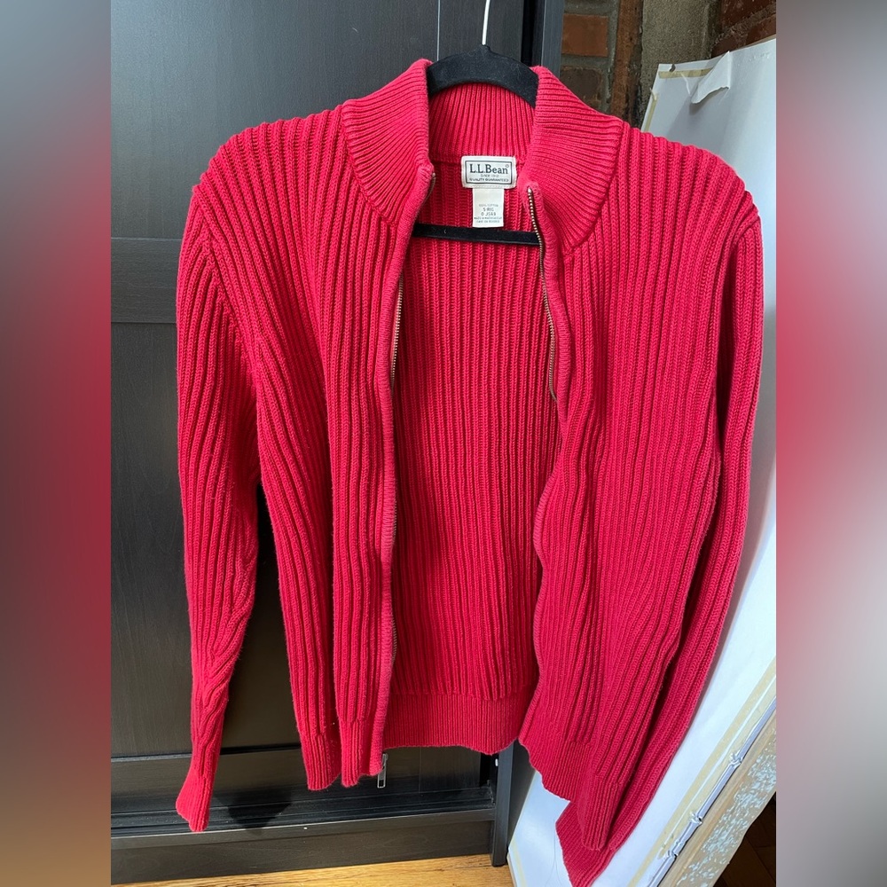 Red LL Bean Zip Up